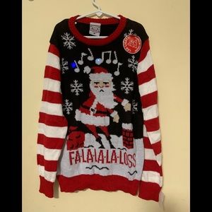 Christmas santa sweater with lights